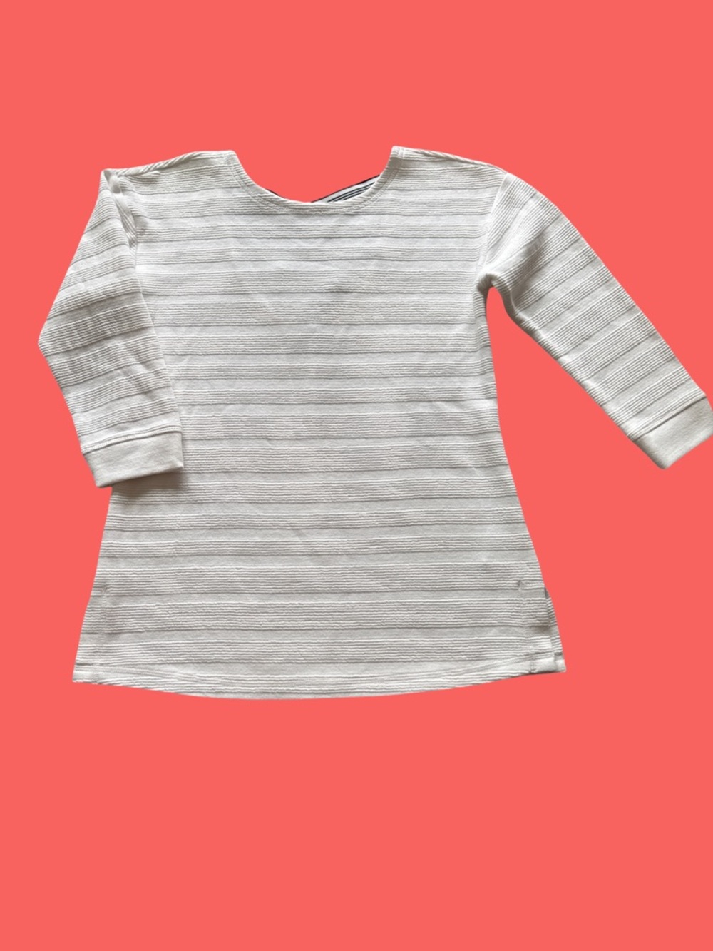 Talbots Cream Ribbed Long-Sleeve Girls' Top